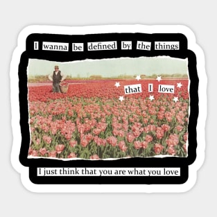I wanna be defined by the things that I love Sticker